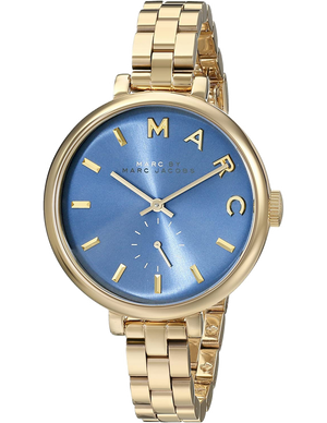 Marc Jacobs Sally Blue Dial Gold Steel Strap Watch for Women - MBM3366 Authentic Buy Shop Now