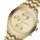 Marc Jacobs Peeker Chronograph Gold Dial Gold Steel Strap Watch for Women - MBM3393 Authentic Buy Shop Now