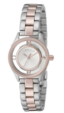 Marc Jacobs Tether Transparent White Dial Two Tone Steel Strap Watch for Women - MBM3418 Authentic Buy Shop Now