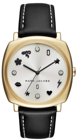 Marc Jacobs Mandy White Dial Black Leather Strap Watch for Women - MJ1564 Authentic Buy Shop Now