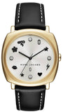 Marc Jacobs Mandy White Dial Black Leather Strap Watch for Women - MJ1564 Authentic Buy Shop Now
