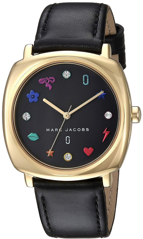 Marc Jacobs Mandy Black Dial Black Leather Strap Watch for Women - MJ1597 Authentic Buy Shop Now