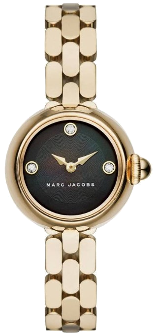 Marc Jacobs Courtney Mother of Pearl Black Dial Gold Steel Strap Watch for Women - MJ3460 Authentic Buy Shop Now