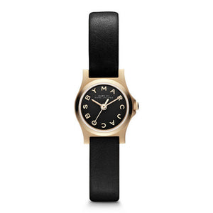 Marc Jacobs Henry Dinky Black Dial Black Leather Strap Watch for Women - MBM1240 Authentic Buy Shop Now