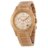 Marc Jacobs Rock Chronograph Rose Gold Dial Rose Gold Steel Strap Watch for Women - MBM3156 Authentic Buy Shop Now