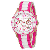 Marc Jacobs Rock Chronograph White Dial Two Tone Silicone Strap Watch for Women - MBM2593 Authentic Buy Shop Now