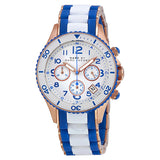 Marc Jacobs Rock Chronograph White Dial Two Tone Silicone Strap Watch for Women - MBM2594 Authentic Buy Shop Now