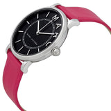 Marc Jacobs Roxy Black Dial Pink Leather Strap Watch for Women - MJ1540 Authentic Buy Shop Now