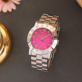 Marc Jacobs Amy Pink Dial Silver Steel Strap Watch for Women - MBM8623 Authentic Buy Shop Now