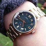 Marc Jacobs Baker Green Dial Gold Steel Strap Watch for Women - MBM3249 Authentic Buy Shop Now