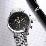 Maserati Epoca Chronograph Black Dial Silver Steel Strap Watch For Men - R8873618017 Authentic Buy Shop Now