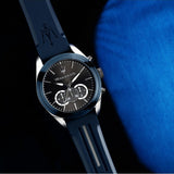 Maserati Traguardo Chronograph Blue Dial Black Silicone Strap Watch For Men - R8871612046 Authentic Buy Shop Now