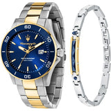 Maserati Competizione Automatic Blue Dial Two Tone Steel Strap Watch For Men - R8823100001 Authentic Buy Shop Now