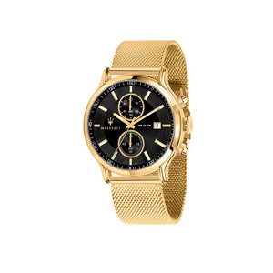 Maserati Epoca 42mm Black Dial Gold Mesh Bracelet Watch For Men - R8873618007 Authentic Buy Shop Now