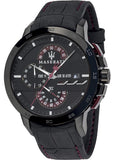 Maserati Ingegno Chronograph Black Dial Black Leather Strap Watch For Men - R8871619003 Authentic Buy Shop Now
