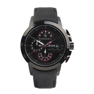 Maserati Ingegno Chronograph Black Dial Black Leather Strap Watch For Men - R8871619003 Authentic Buy Shop Now
