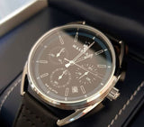 Maserati Trimarano Chronograph Black Dial Black Leather Strap Watch For Men - R8871632001 Authentic Buy Shop Now