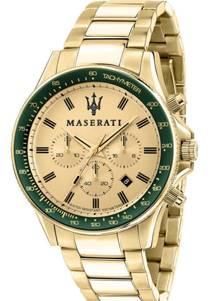Maserati SFIDA Quartz Yellow Dial Gold Strap Watch For Men - R8873640005 Authentic Buy Shop Now