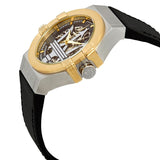 Maserati Potenza Automatic Skeleton Dial Black Leather Strap Watch For Men - R8821108011 Authentic Buy Shop Now