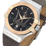 Maserati Potenza Black Dial Brown Leather Strap Watch For Men - R8851108014 Authentic Buy Shop Now