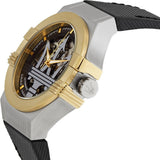 Maserati Potenza Automatic Skeleton Dial Black Leather Strap Watch For Men - R8821108011 Authentic Buy Shop Now