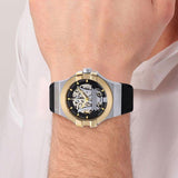 Maserati Potenza Automatic Skeleton Grey Dial Black Leather Strap Watch For Men - R8821108037 Authentic Buy Shop Now