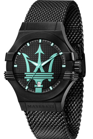 Maserati Potenza Aqua Edition Black Dial Black Mesh Bracelet Watch For Men - R8853144002 Authentic Buy Shop Now