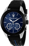 Maserati Traguardo Chronograph Blue Dial Black Silicone Strap Watch For Men - R8871612044 Authentic Buy Shop Now