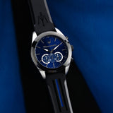 Maserati Traguardo Chronograph Blue Dial Black Silicone Strap Watch For Men - R8871612044 Authentic Buy Shop Now
