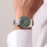 Maserati Successo Chronograph Green Dial Silver Steel Strap Watch For Men - R8873621017 Authentic Buy Shop Now