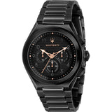 Maserati Triconic Quartz Black Dial Black Steel Strap Watch For Men - R8873639003 Authentic Buy Shop Now