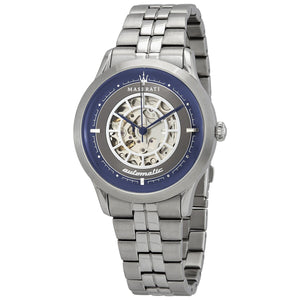 Maserati Ricordo Automatic Skeleton Silver Dial Silver Steel Strap Watch For Men - R8823133005 Authentic Buy Shop Now