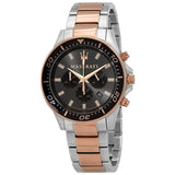 Maserati SFIDA Chronograph Black Dial Two Tone Steel Strap Watch For Men - R8873640002 Authentic Buy Shop Now