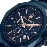 Maserati Stile Chronograph Blue Dial Blue Steel Strap Watch For Men - R8873642008 Authentic Buy Shop Now