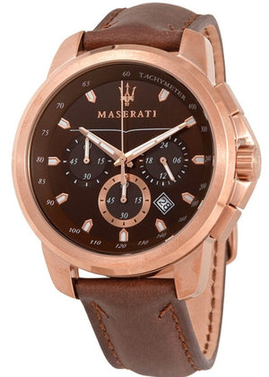 Maserati Successo Brown Dial Brown Leather Strap Watch For Men - R8871621004 Authentic Buy Shop Now