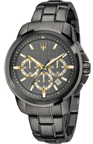 Maserati Successo Chronograph Gray Dial Gray Steel Strap Watch For Men - R8873621007 Authentic Buy Shop Now