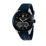 Maserati Traguardo Chronograph Blue Dial Black Silicone Strap Watch For Men - R8871612046 Authentic Buy Shop Now
