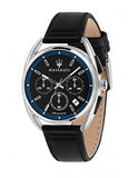 Maserati Trimarano Chronograph Black Dial Black Leather Strap Watch For Men - R8871632001 Authentic Buy Shop Now