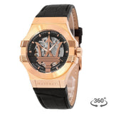 Maserati Potenza Automatic Skeleton Black Dial Black Leather Strap Watch For Men - R8821108039 Authentic Buy Shop Now