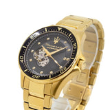 Maserati SFIDA Black Dial Yellow Gold Toned Stainless Steel Watch For Men - R8823140003 Authentic Buy Shop Now