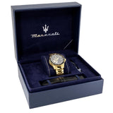 Maserati SFIDA Black Dial Yellow Gold Toned Stainless Steel Watch For Men - R8823140003 Authentic Buy Shop Now