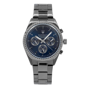 Maserati Competizione Blue Dial Grey Steel Strap Watch For Men - R8853100019 Authentic Buy Shop Now