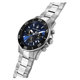 Maserati Competizione Chronograph Blue Dial Silver Steel Strap Watch For Men - R8873600009 Authentic Buy Shop Now