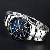 Maserati Competizione Chronograph Blue Dial Silver Steel Strap Watch For Men - R8873600009 Authentic Buy Shop Now