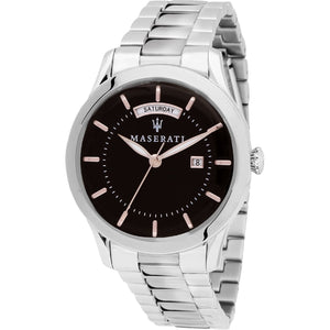 Maserati Tradizione Black Dial Silver Steel Strap Watch For Men - R8853125002 Authentic Buy Shop Now
