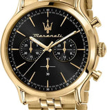 Maserati Epoca Chronograph Black Dial Gold Steel Strap Watch For Men - R8873618023 Authentic Buy Shop Now