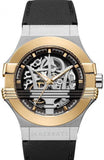 Maserati Potenza Automatic Skeleton Dial Black Leather Strap Watch For Men - R8821108011 Authentic Buy Shop Now