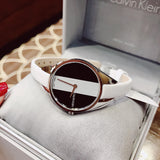 Calvin Klein Rebel White Black Dial White Leather Strap Watch for Women - K8P231L1 Authentic Buy Shop Now