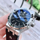 Maurice Lacroix Aikon Date Automatic Black Dial Black Leather Strap Watch For Men - AI6008-SS001-330-1 Authentic Buy Shop Now
