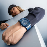 Maurice Lacroix Automatic PVD Limited Edition Blue Dial Blue Silicon Strap Watch For Men - AI6007-PVC00-430-4 Authentic Buy Shop Now